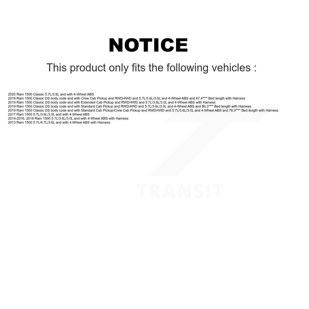 ABS Wheel Speed Sensor Rear SEN-2ABS2846 For Ram 1500 Classic