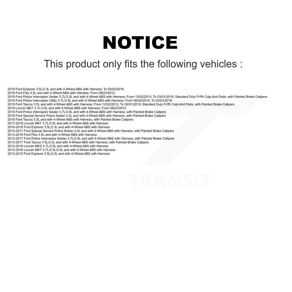 ABS Wheel Speed Sensor Front SEN-2ABS2860 For Ford Explorer Flex Taurus Police
