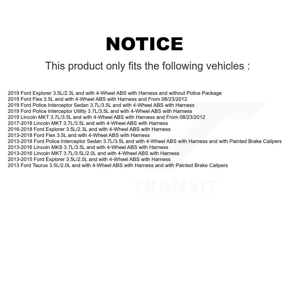 ABS Wheel Speed Sensor Front SEN-2ABS2860 For Ford Explorer Flex Police Sedan