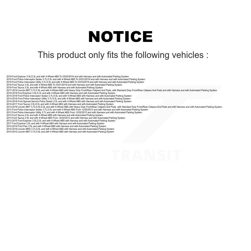 ABS Wheel Speed Sensor Rear SEN-2ABS2862 For Ford Explorer Flex Taurus Police