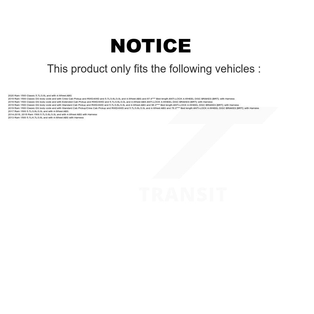 ABS Wheel Speed Sensor Front SEN-2ABS2898 For Ram 1500 Classic