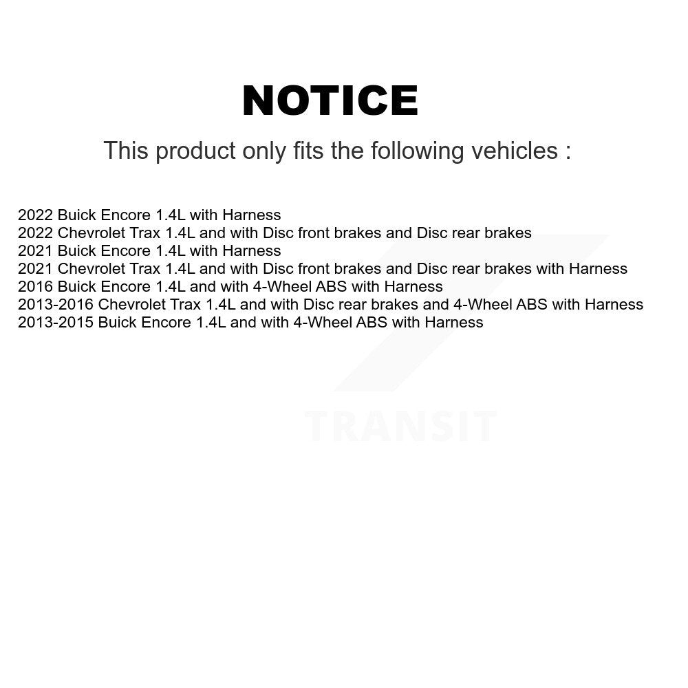 ABS Wheel Speed Sensor Rear Right SEN-2ABS2909 For Chevrolet Trax Buick Encore