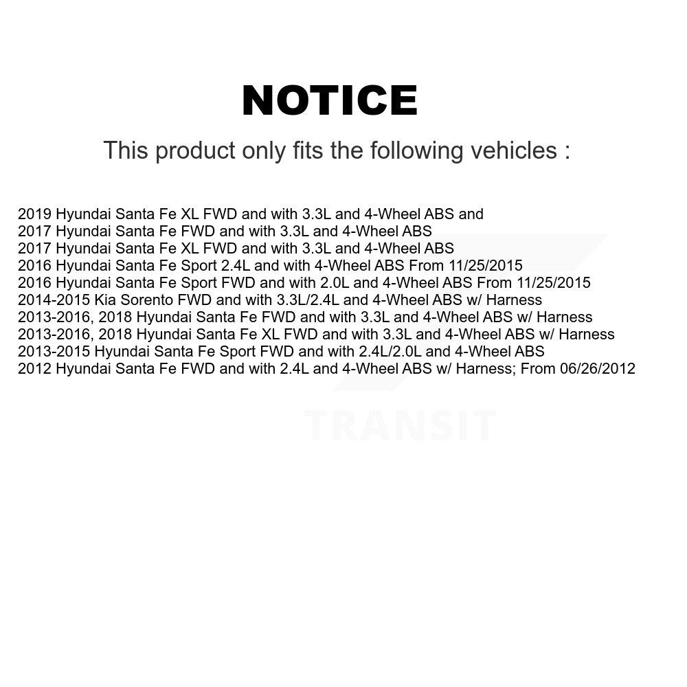 ABS Wheel Speed Sensor Wiring Harness Rear Right SEN-2ABS2973 For Hyundai Santa