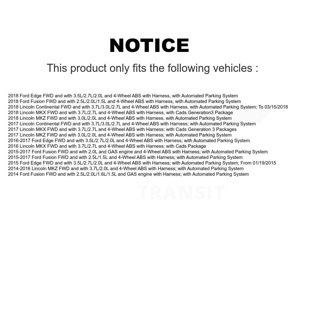 ABS Wheel Speed Sensor Rear SEN-2ABS2987 For Ford Edge Fusion Lincoln MKX MKZ
