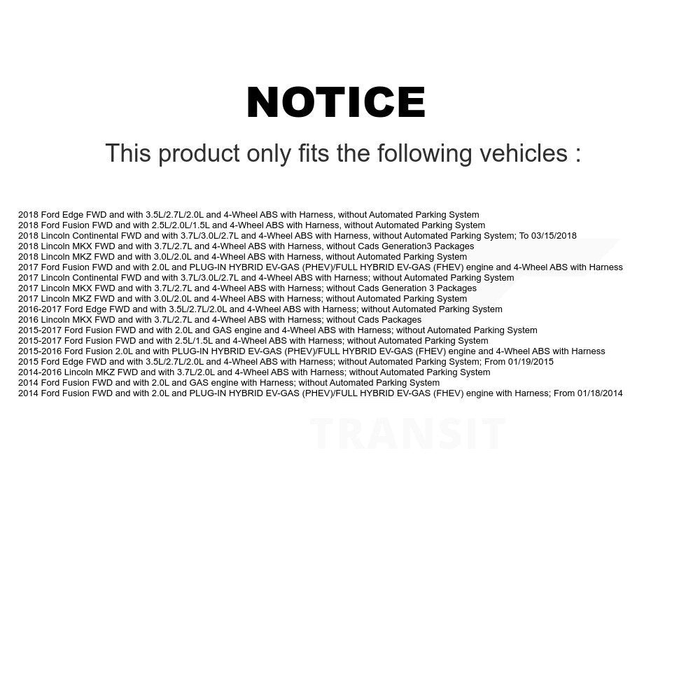 ABS Wheel Speed Sensor Rear SEN-2ABS2990 For Ford Edge Fusion Lincoln MKX MKZ