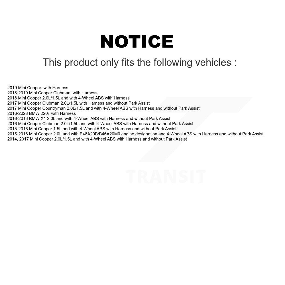 ABS Wheel Speed Sensor Rear SEN-2ABS3107 For Mini Cooper BMW X1 Clubman 220i