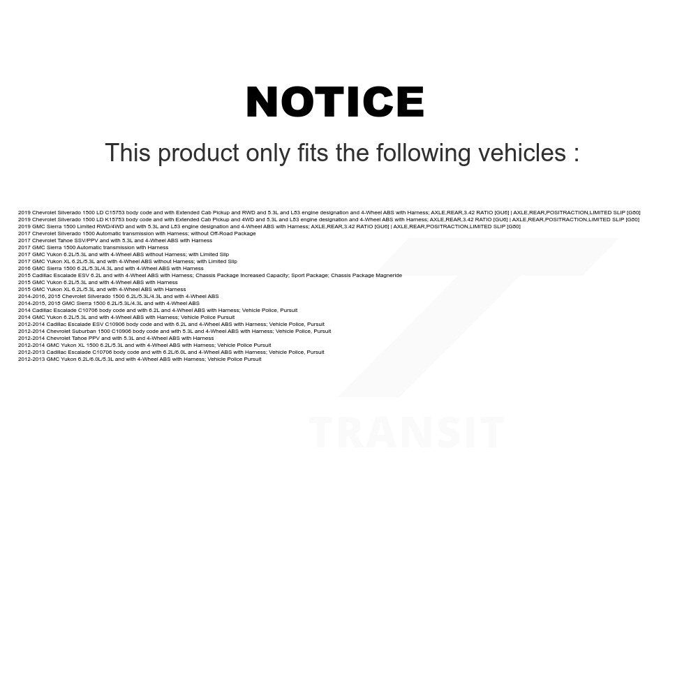 ABS Wheel Speed Sensor Rear SEN-2ABS3151 For GMC Chevrolet Sierra 1500 Silverado