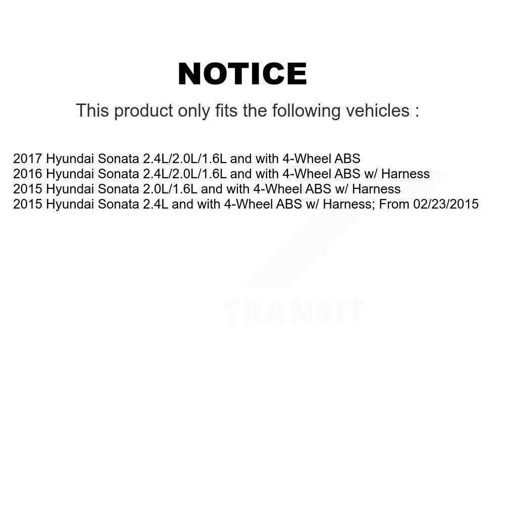 ABS Wheel Speed Sensor Wiring Harness Rear Right SEN-2ABS3158 For Hyundai Sonata
