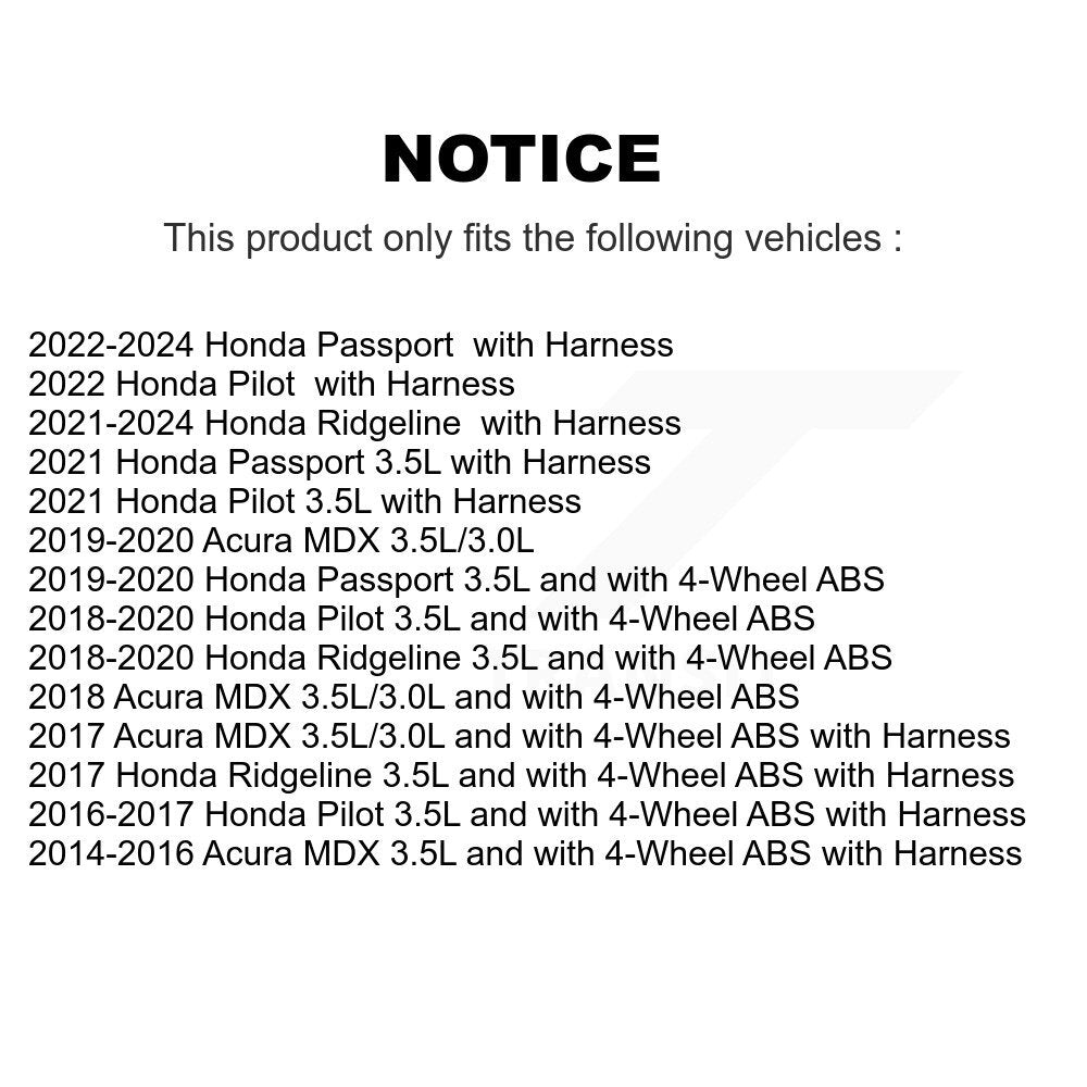 ABS Wheel Speed Sensor Front Left SEN-2ABS3160 For Honda Pilot Acura MDX
