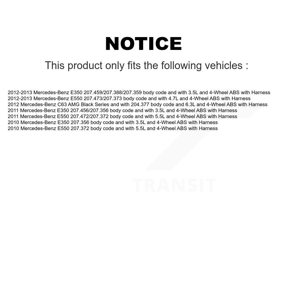 ABS Wheel Speed Sensor Rear SEN-2ABS3187 For Mercedes-Benz E350 E550 C63 AMG