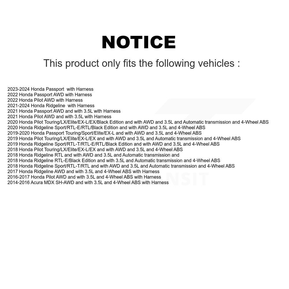 ABS Wheel Speed Sensor Rear Left SEN-2ABS3210 For Honda Pilot Ridgeline Acura