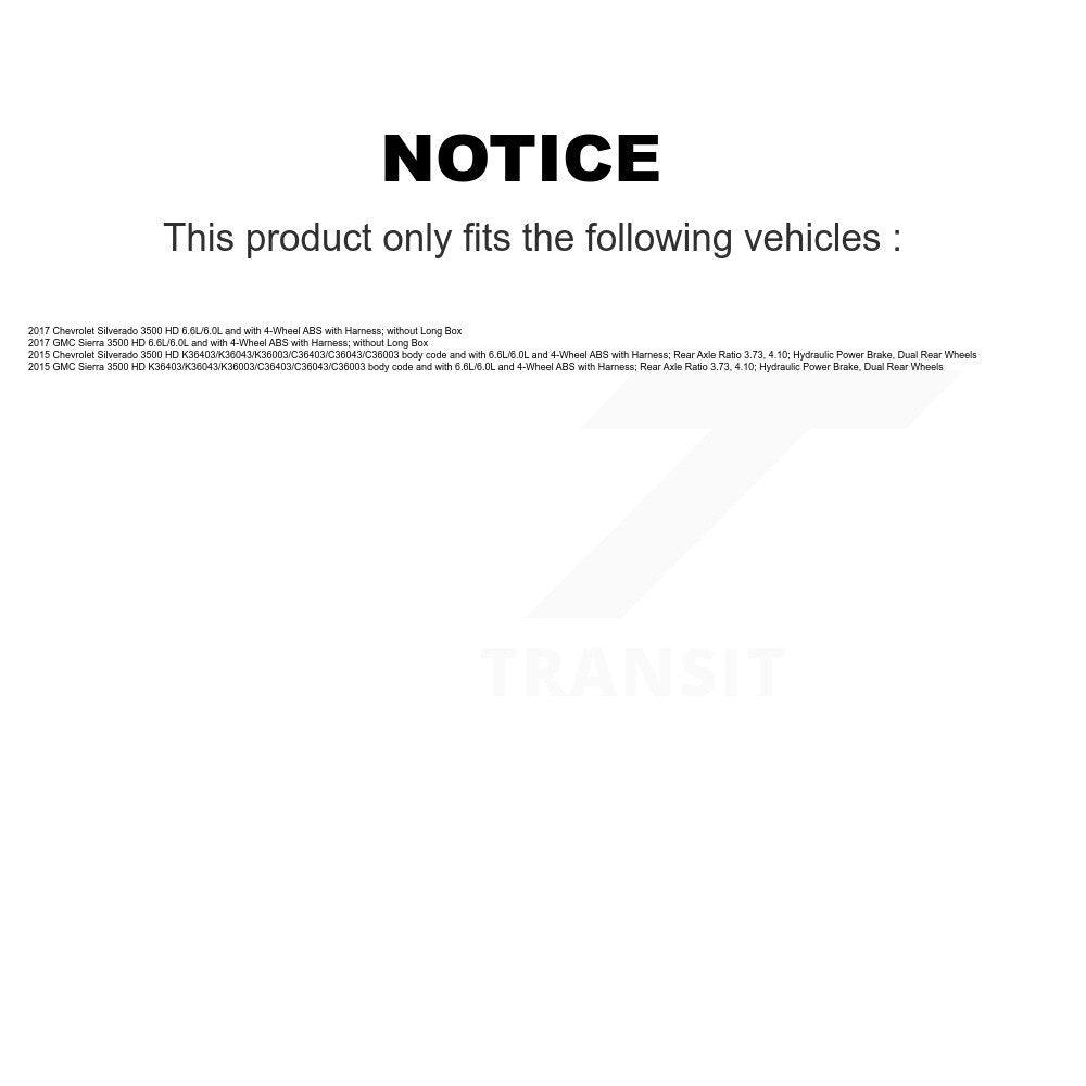 ABS Wheel Speed Sensor Rear Right SEN-2ABS3343 For GMC Sierra 3500 HD Chevrolet