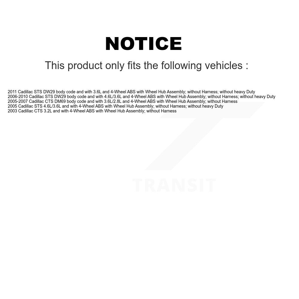 ABS Wheel Speed Sensor Rear SEN-2ABS3368 For Cadillac CTS STS