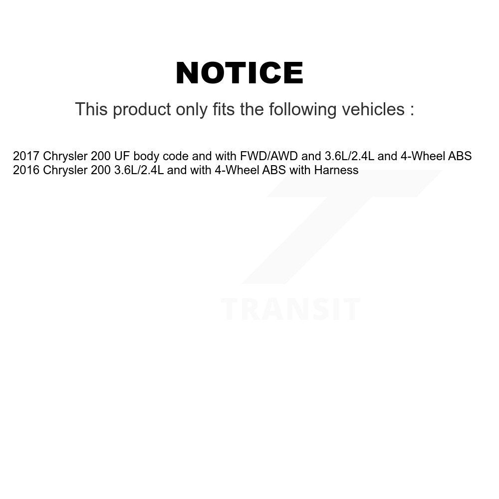ABS Wheel Speed Sensor Rear SEN-2ABS3546 For Chrysler 200