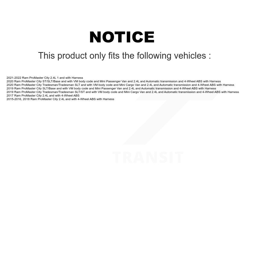 ABS Wheel Speed Sensor Rear SEN-2ABS3555 For Ram ProMaster City
