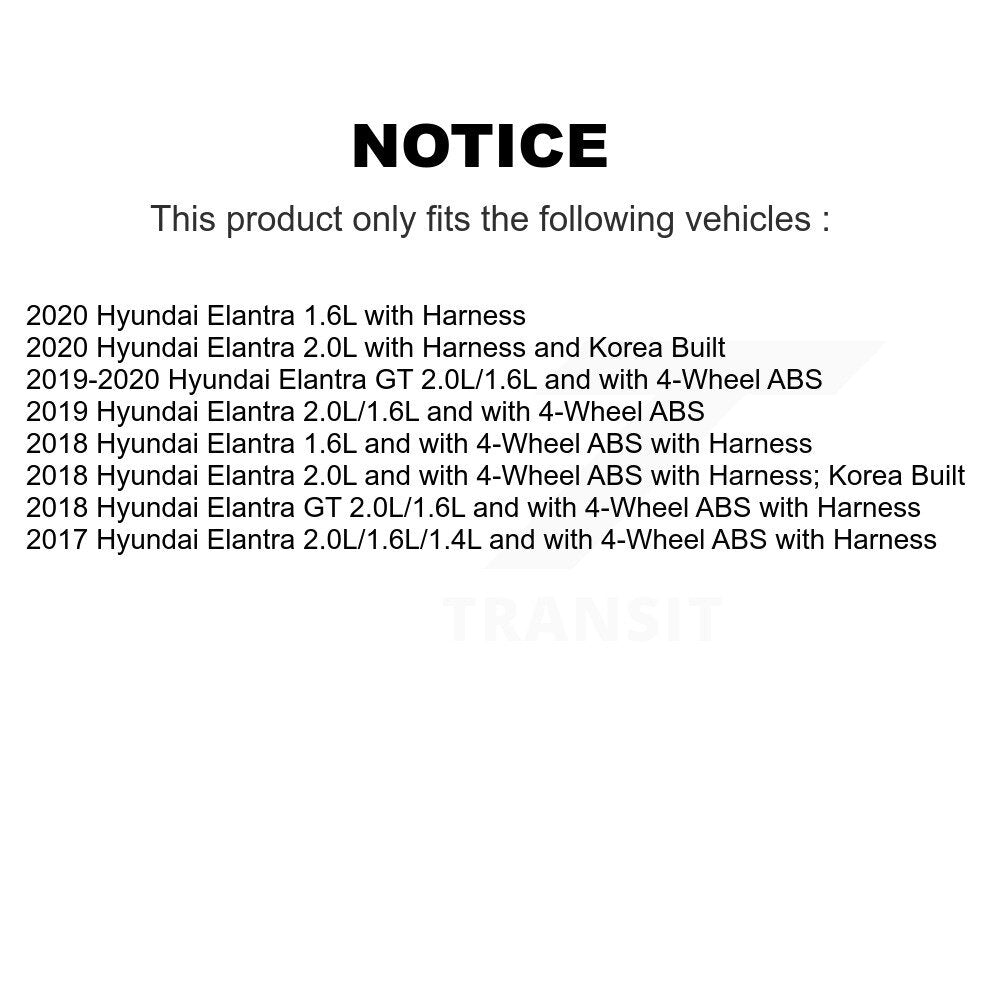ABS Wheel Speed Sensor Front Left SEN-2ABS4190 For Hyundai Elantra GT