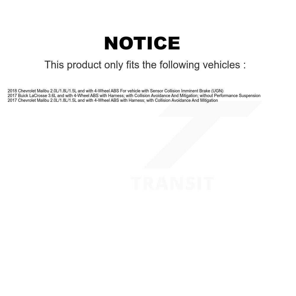 ABS Wheel Speed Sensor Front SEN-2ABS4299 For Chevrolet Malibu Buick LaCrosse