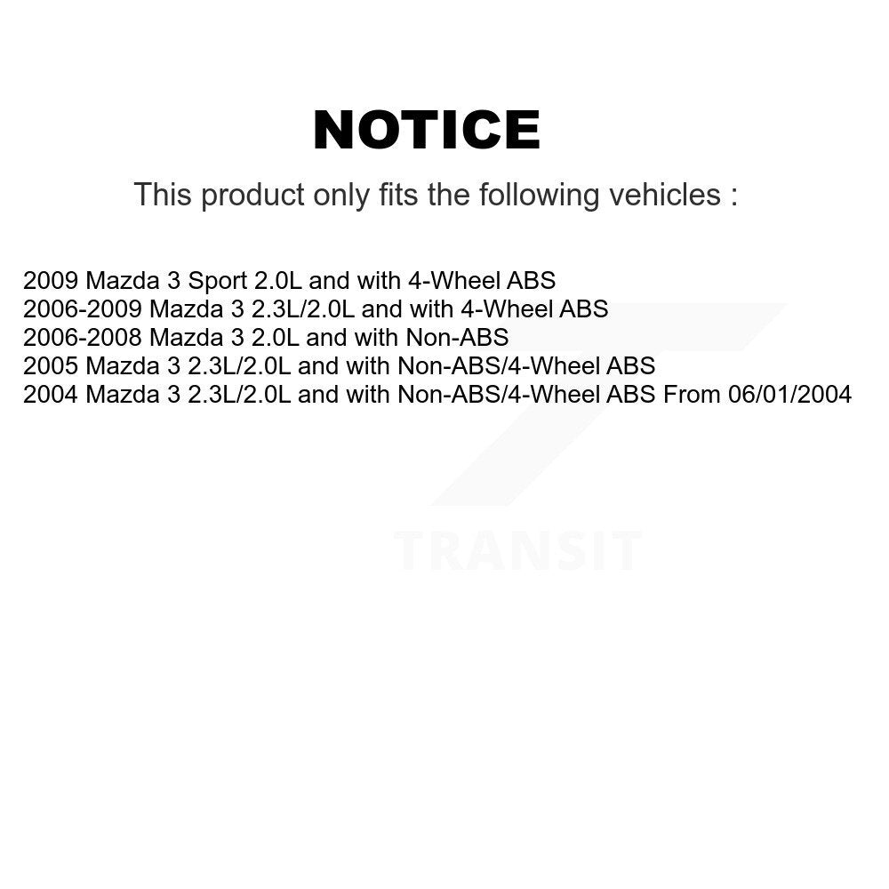 ABS Wheel Speed Sensor Wiring Harness Rear Right SEN-2ABS5077 For Mazda 3 Sport