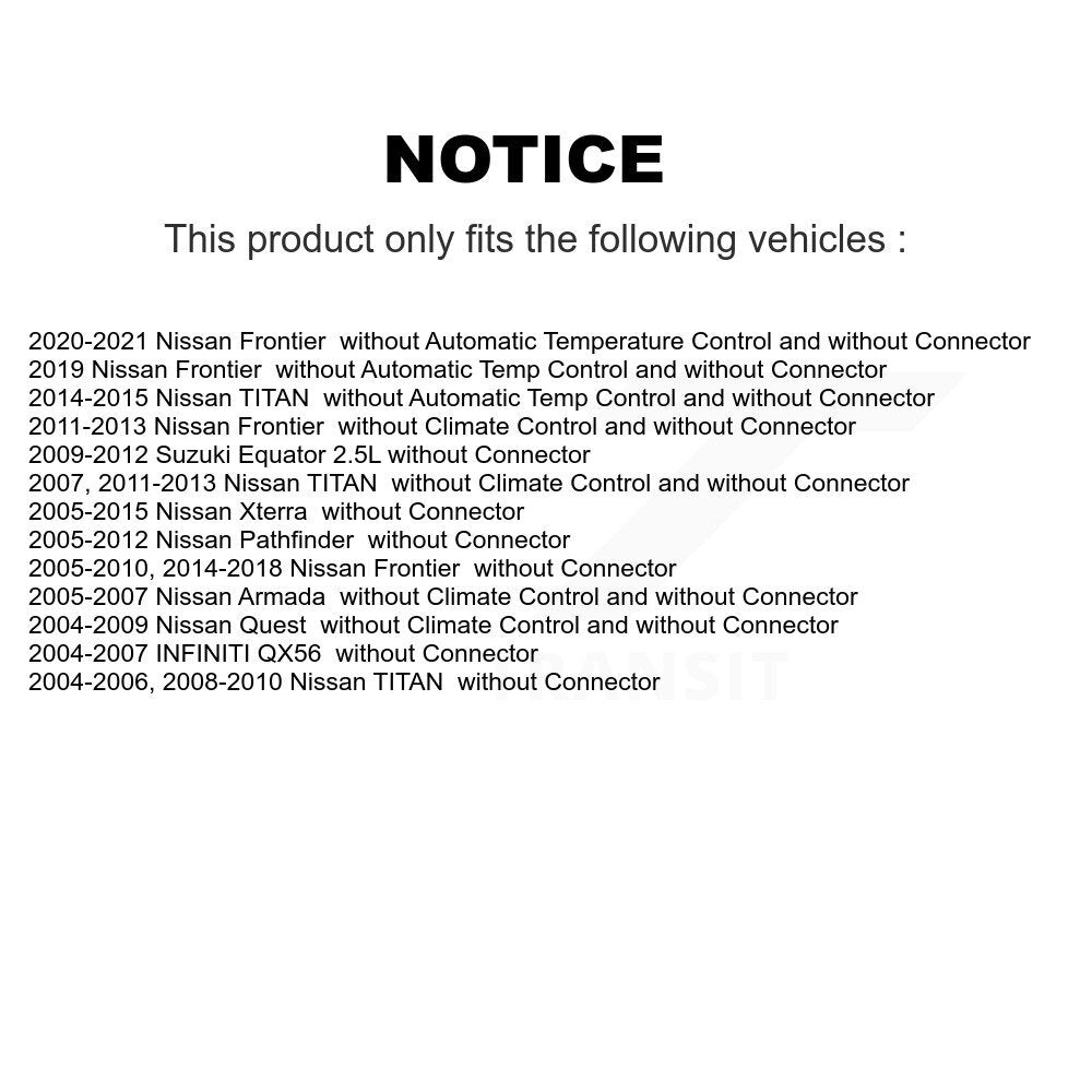 HVAC Blower Motor Resistor SEN-2BMR0042 For Nissan Frontier TITAN Pathfinder