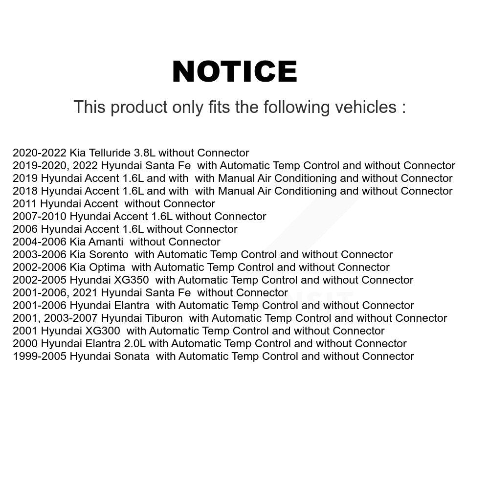 HVAC Blower Motor Resistor SEN-2BMR0047 For Hyundai Accent Santa Fe Kia Elantra