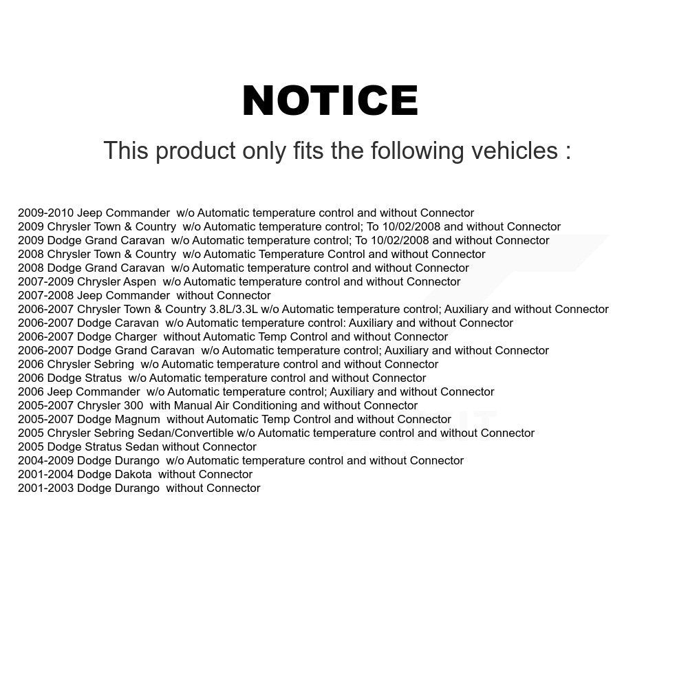 HVAC Blower Motor Resistor SEN-2BMR0278 For Dodge Grand Caravan Dakota Chrysler