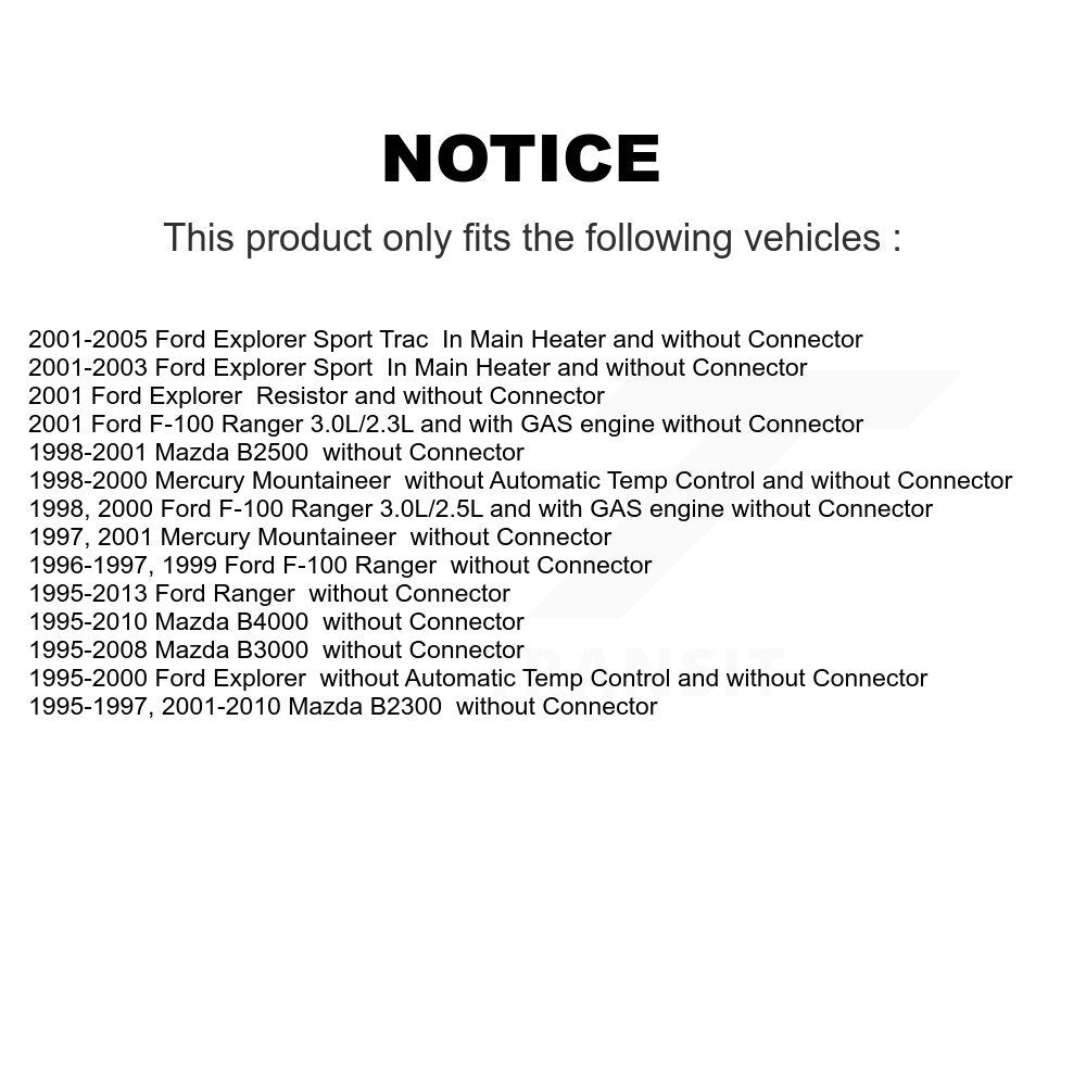 HVAC Blower Motor Resistor SEN-2BMR0294 For Ford Ranger Mazda B4000 Explorer