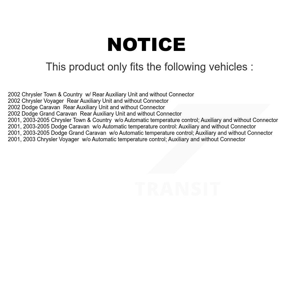 HVAC Blower Motor Resistor SEN-2BMR0298 For Dodge Caravan Grand Chrysler Town &