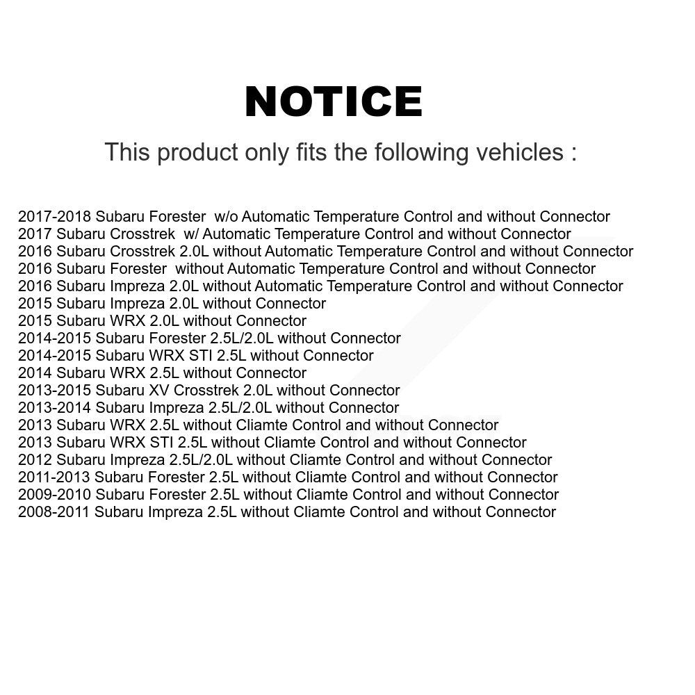 HVAC Blower Motor Resistor SEN-2BMR0389 For Subaru Forester Impreza XV Crosstrek