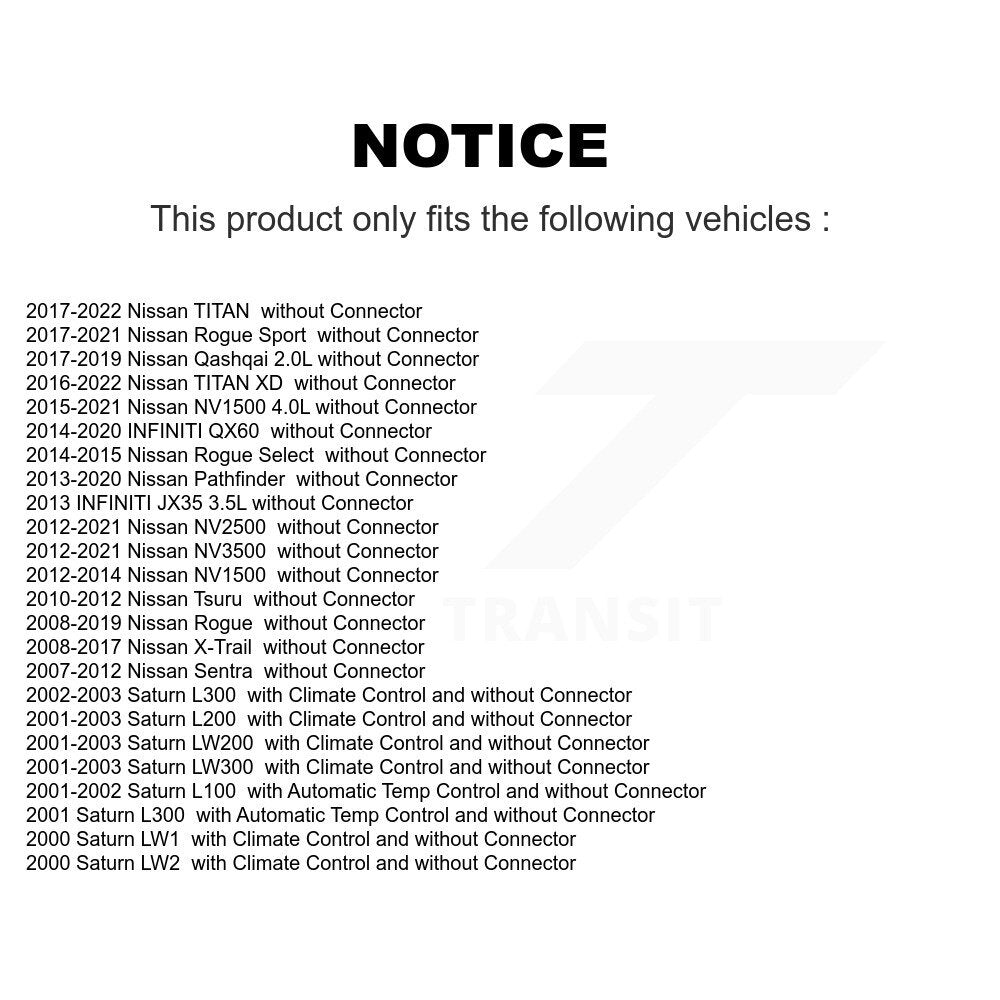 HVAC Blower Motor Resistor SEN-2BMR1009 For Nissan Rogue Pathfinder Sport Sentra