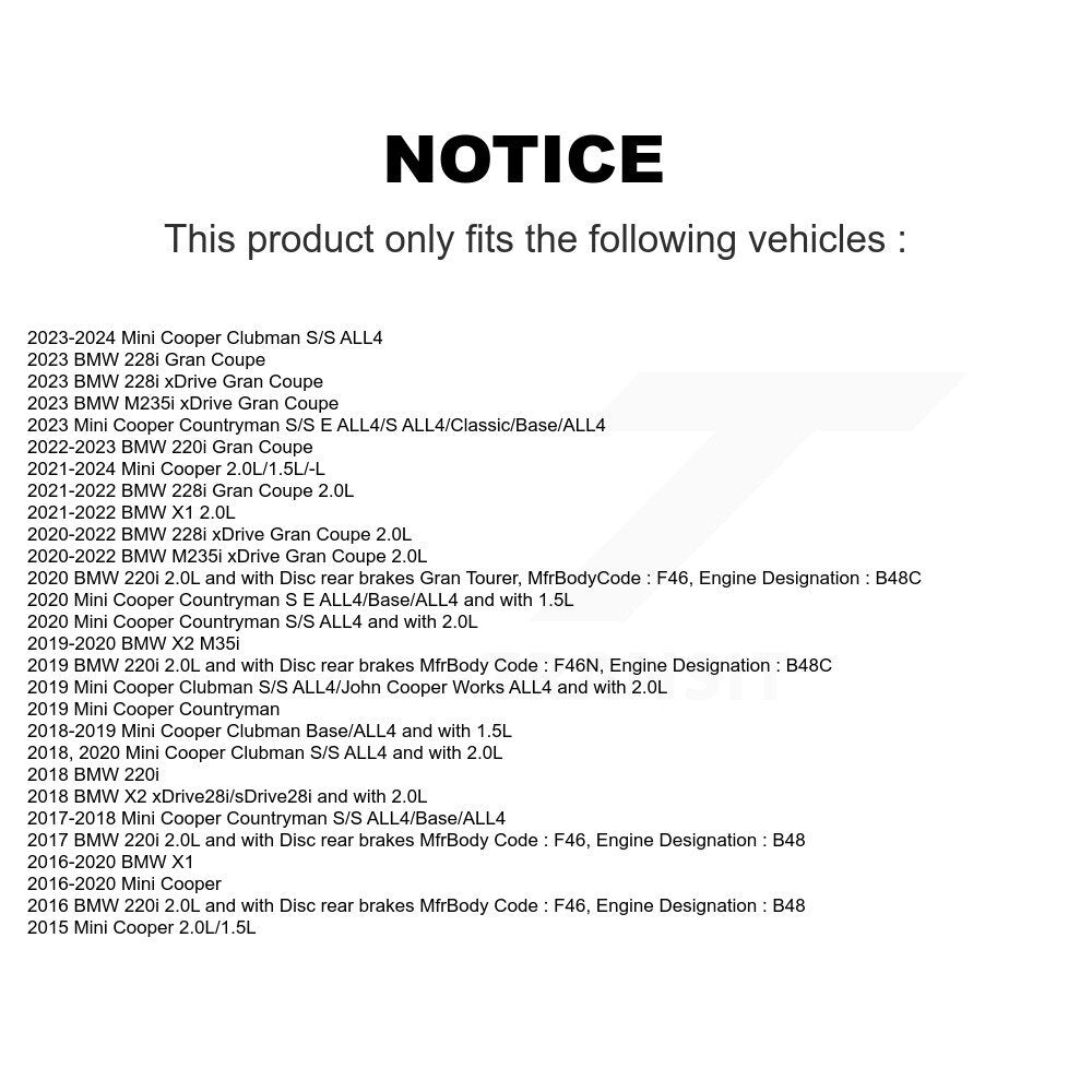 Brake Pads Wear Sensor Rear SEN-2BWS0030 For Mini Cooper BMW X1 Countryman X2