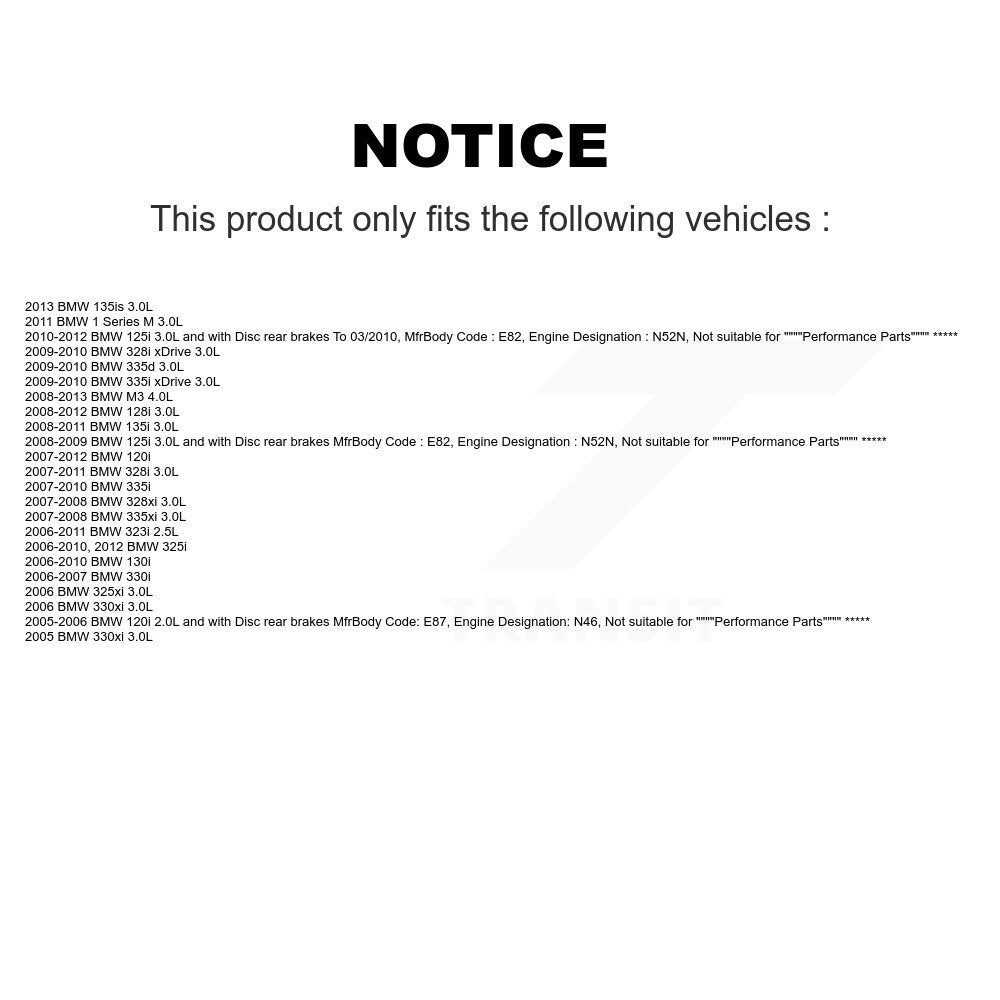 Brake Pads Wear Sensor Rear SEN-2BWS0161 For BMW 323i 328i 128i 335i xDrive M3 1