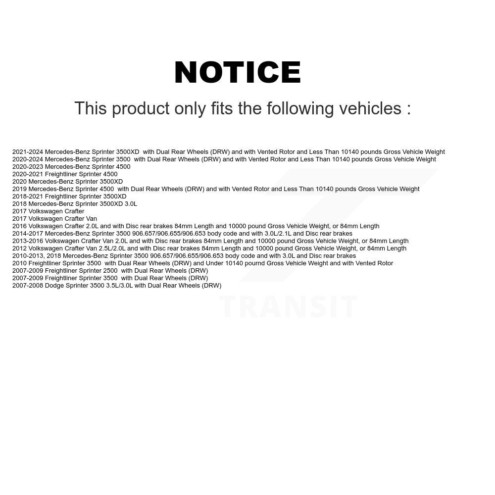 Brake Pads Wear Sensor SEN-2BWS0184 For Mercedes-Benz Sprinter 3500 Dodge 4500
