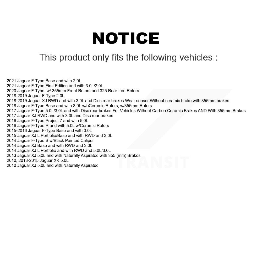 Brake Pads Wear Sensor Front SEN-2BWS0308 For Jaguar F-Type XJ XK