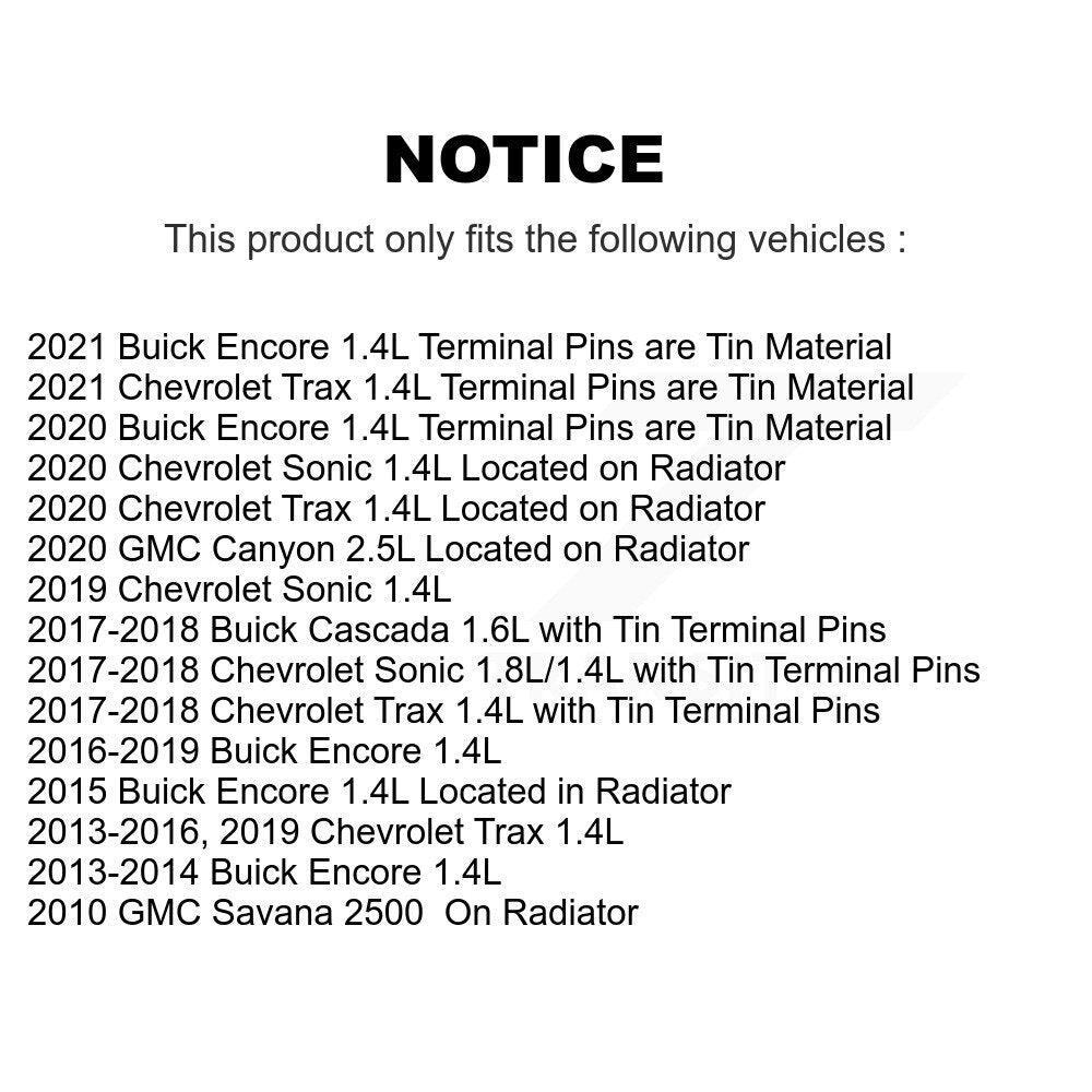 Engine Coolant Temperature Sensor SEN-2CTS0147 For Chevrolet Buick Encore Trax