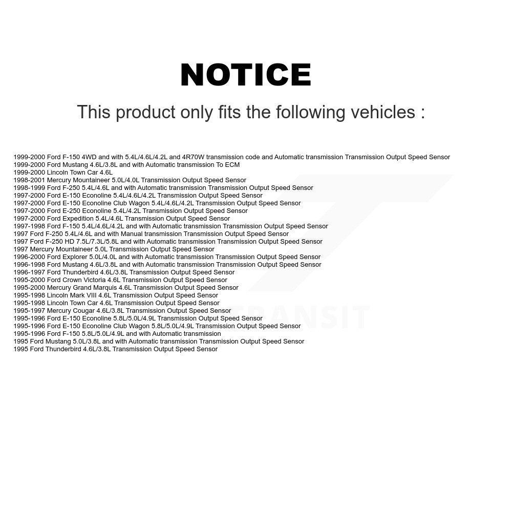 Vehicle Speed Sensor SEN-2VSS0054 For Ford F-150 Mustang Explorer F-250 HD Grand