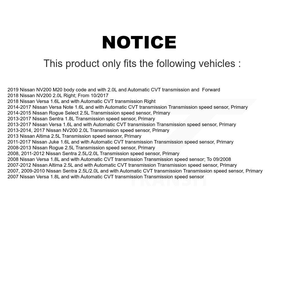 Vehicle Speed Sensor For Nissan Sentra Rogue Altima Versa Note Juke