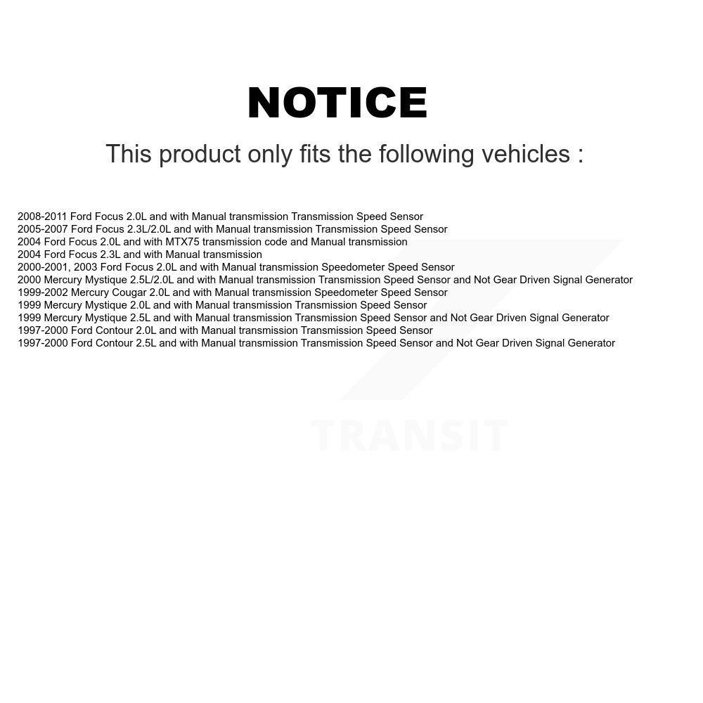 Vehicle Speed Sensor SEN-2VSS0097 For Ford Focus Mercury Contour Cougar Mystique