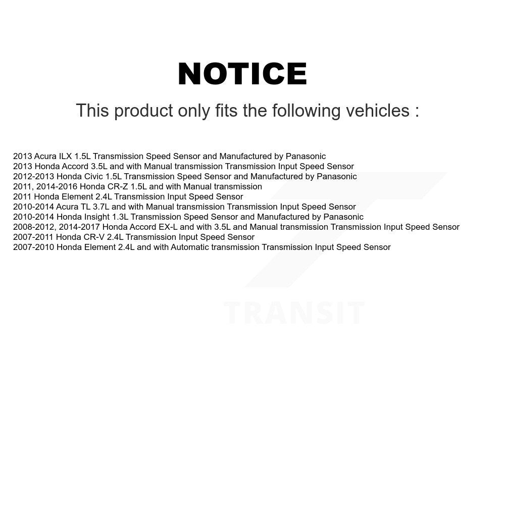 Speed Sensor For Honda Civic Accord CR-V Acura TL Element ILX CR-Z