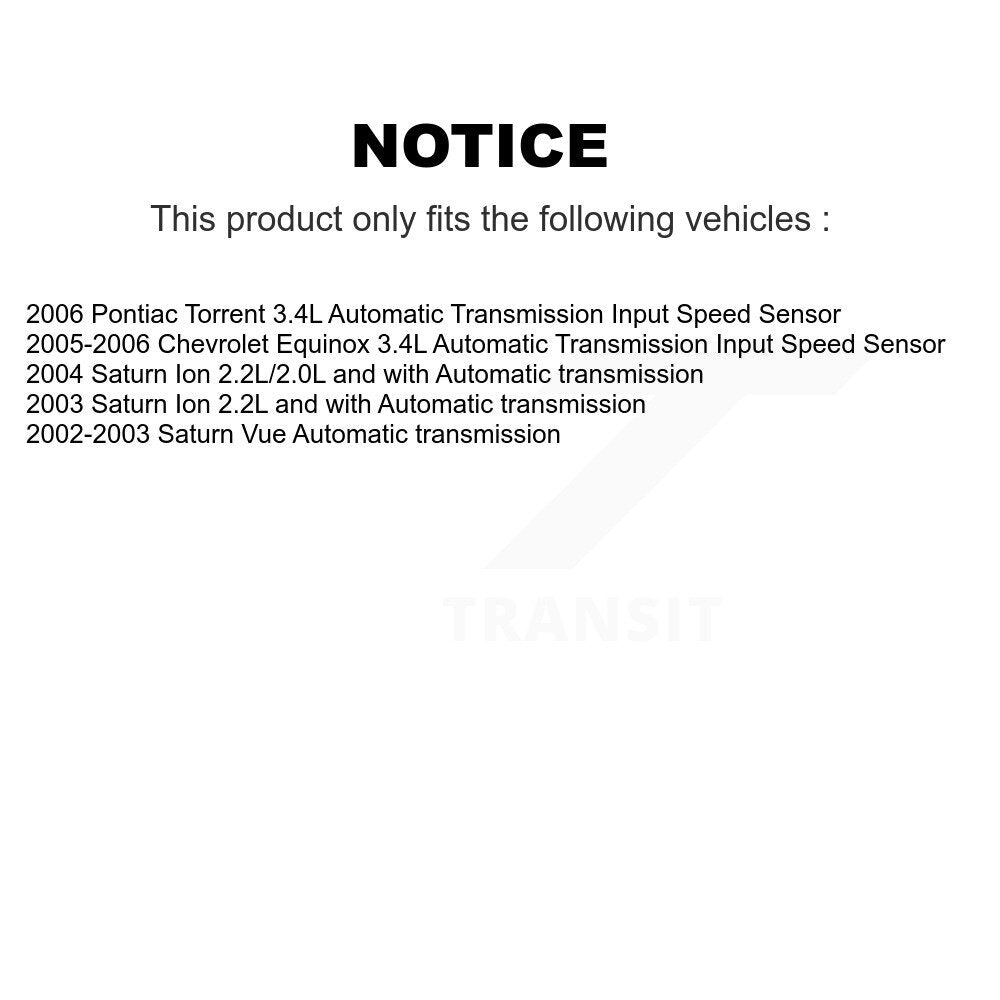 Vehicle Speed Sensor SEN-2VSS0165 For Chevrolet Equinox Pontiac Torrent Saturn