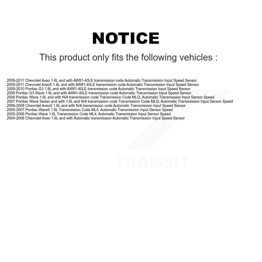 Vehicle Speed Sensor SEN-2VSS0236 For Chevrolet Pontiac Aveo5 Aveo Wave G3 Wave5