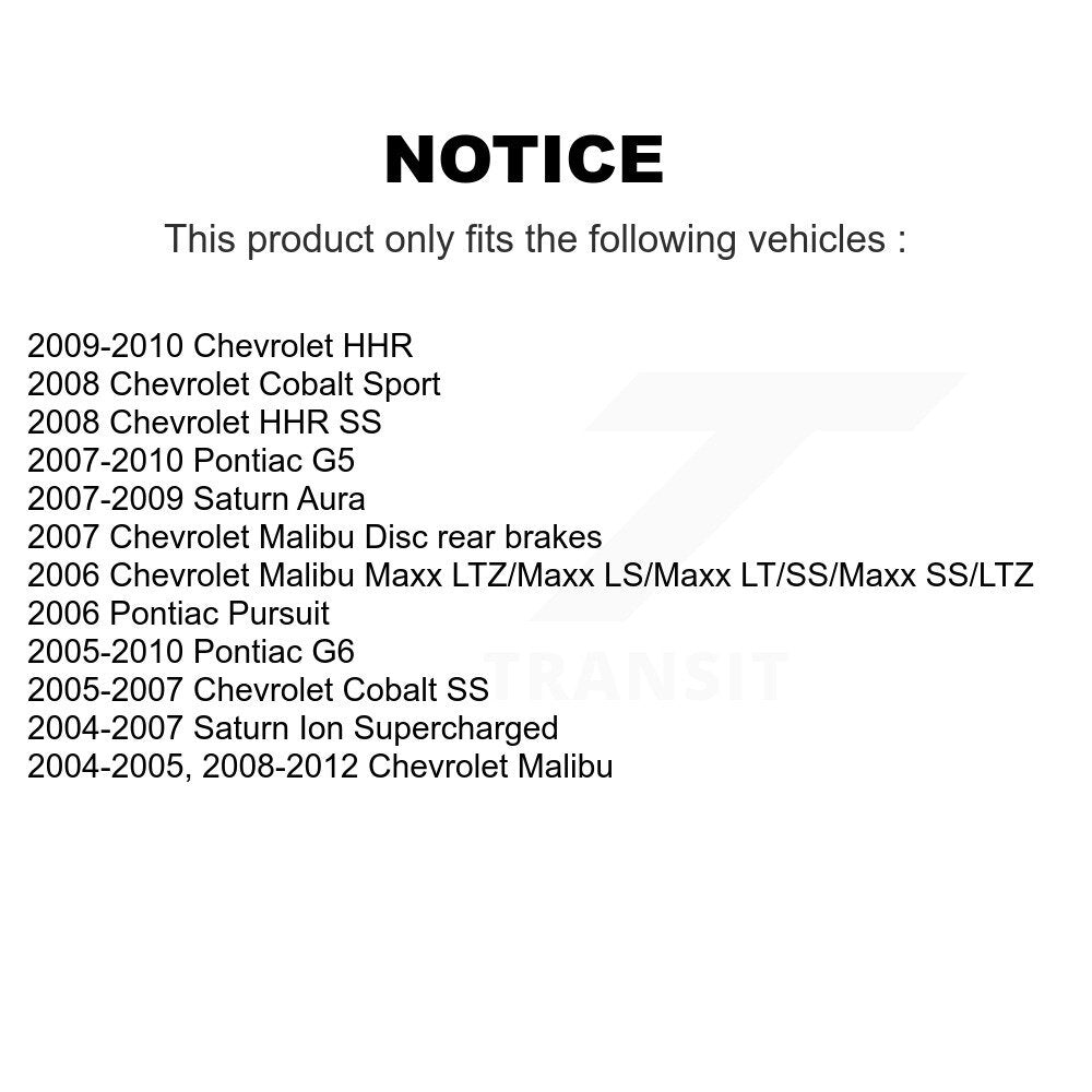 Semi-Metallic Disc Brake Pads Rear SIM-1033 For Chevrolet Malibu Pontiac Cobalt
