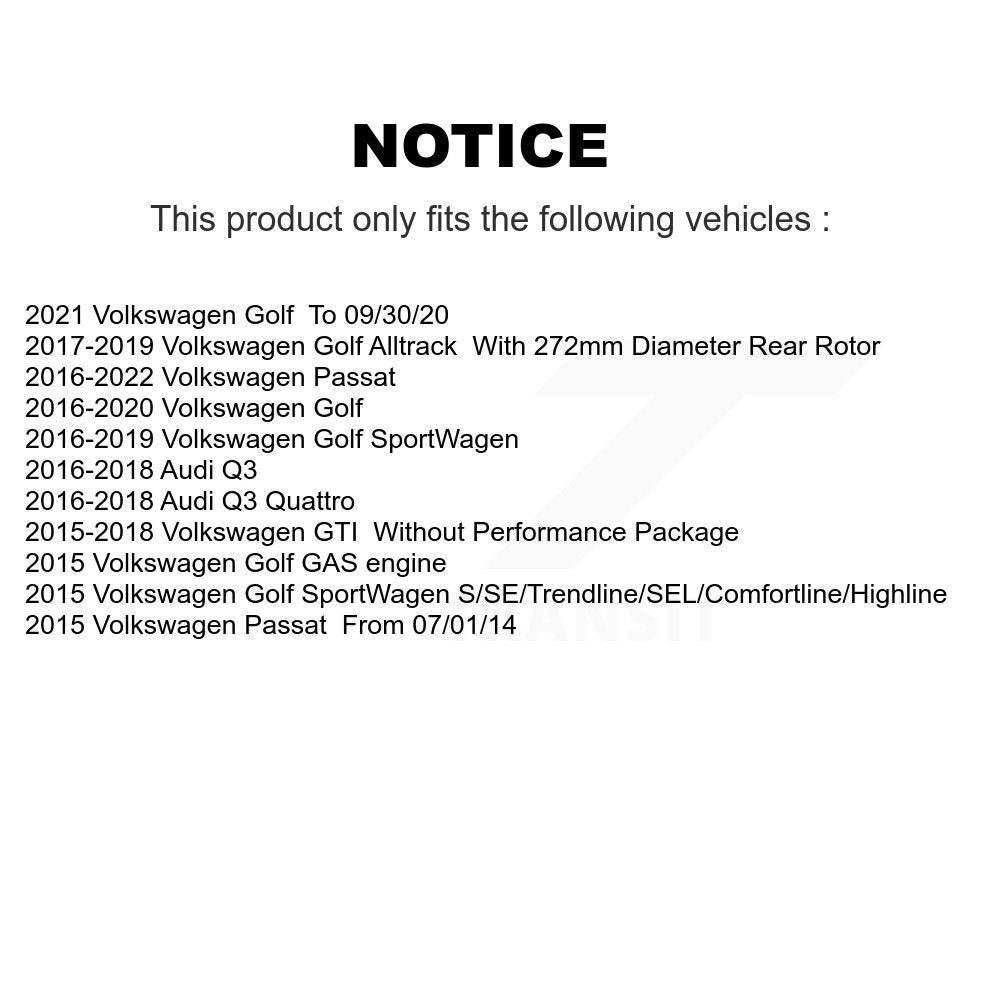 Semi-Metallic Disc Brake Pads Rear SIM-1779 For Volkswagen Golf SportWagen Audi