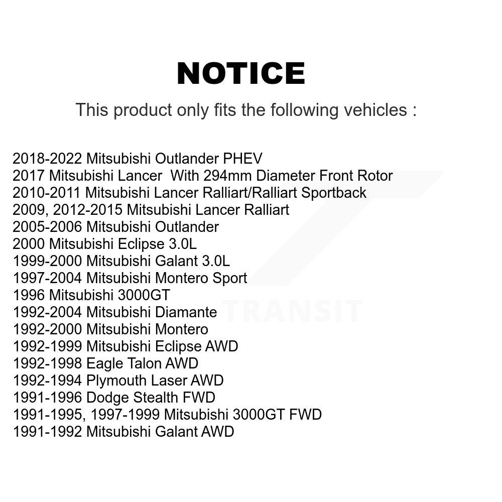 Semi-Metallic Disc Brake Pads Front SIM-530 For Mitsubishi Lancer Outlander PHEV