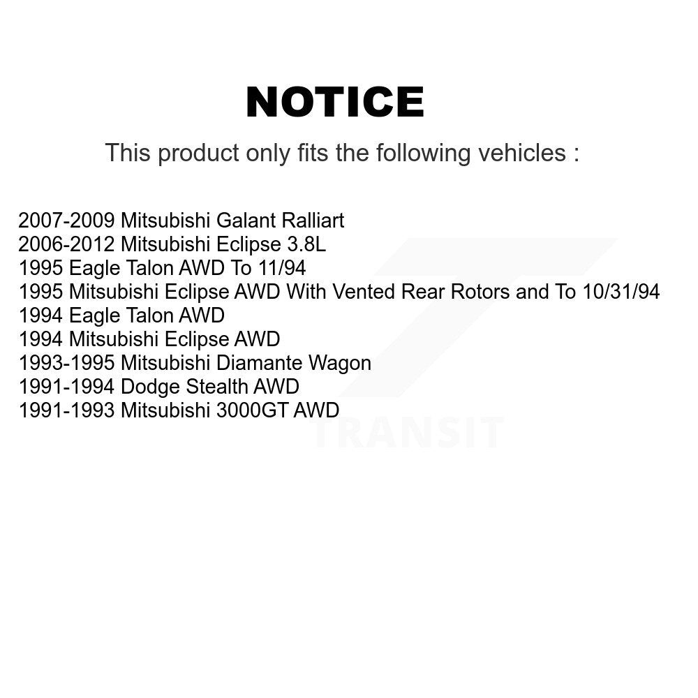 Semi-Metallic Disc Brake Pads Rear SIM-532 For Mitsubishi Eclipse Galant Dodge