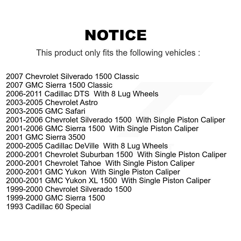Semi-Metallic Disc Brake Pads Rear SIM-792 For Chevrolet GMC Silverado 1500 DTS