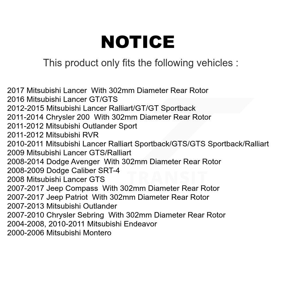 Semi-Metallic Disc Brake Pads Rear SIM-868 For Mitsubishi Jeep Lancer Patriot