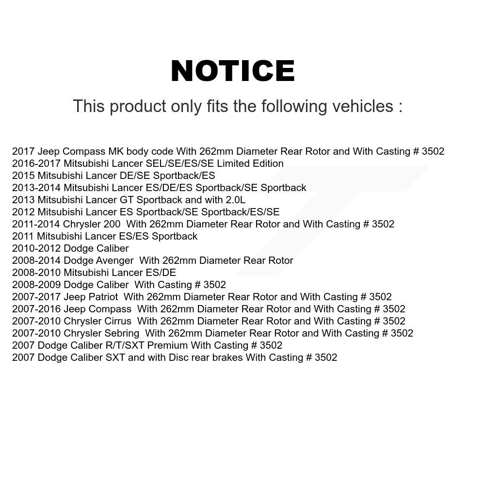 Brake Caliper Rear Right SLC-18B5038 For Jeep Mitsubishi Lancer Patriot Dodge