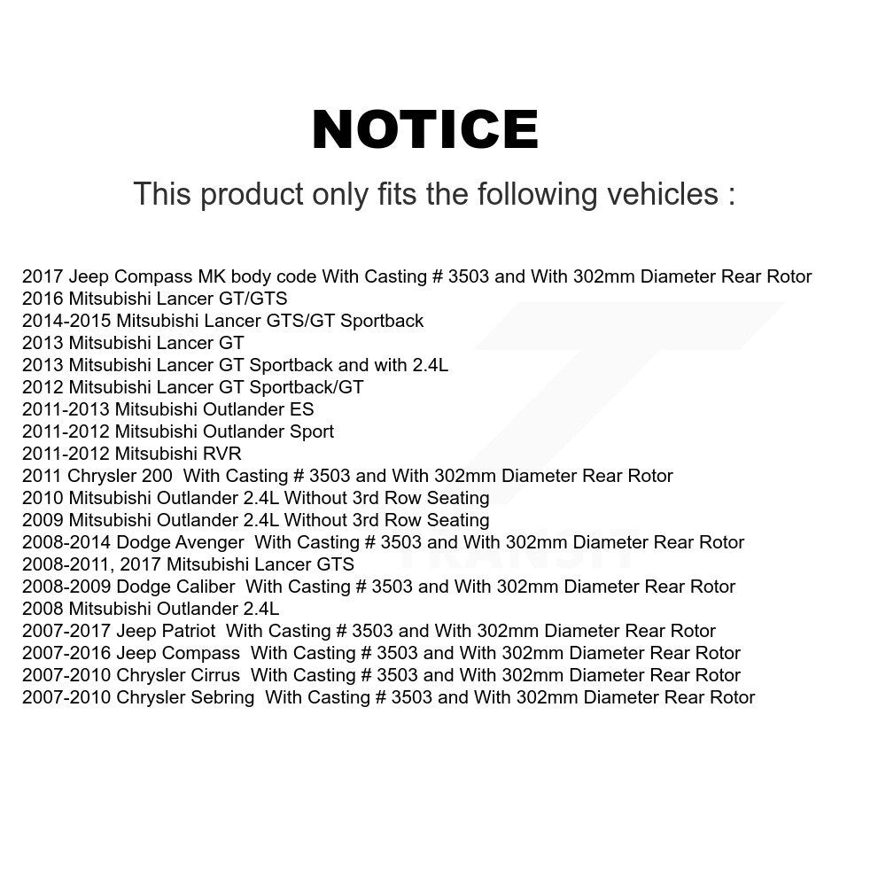 Brake Caliper Rear Left SLC-18B5105 For Mitsubishi Jeep Lancer Patriot Compass