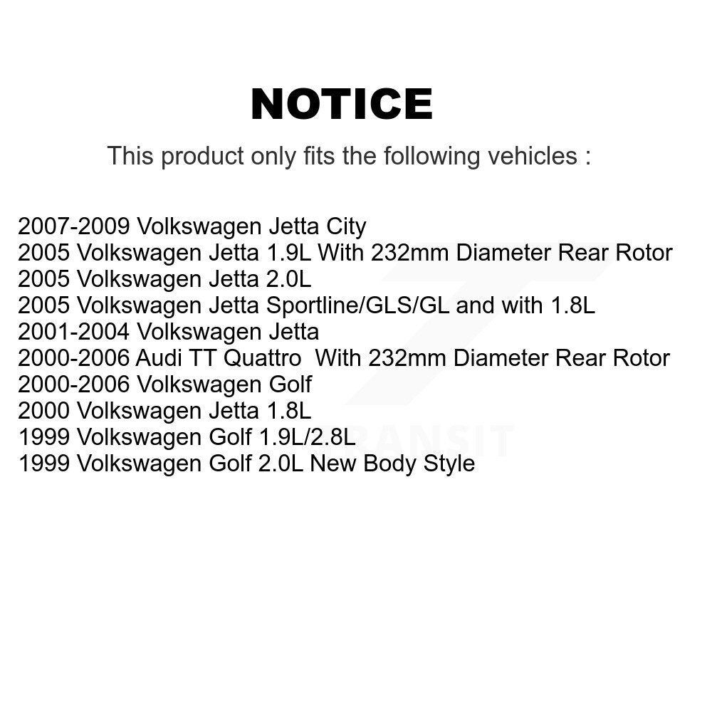 Disc Brake Caliper Rear Right SLC-19B2574 For Volkswagen Jetta Golf City Audi TT