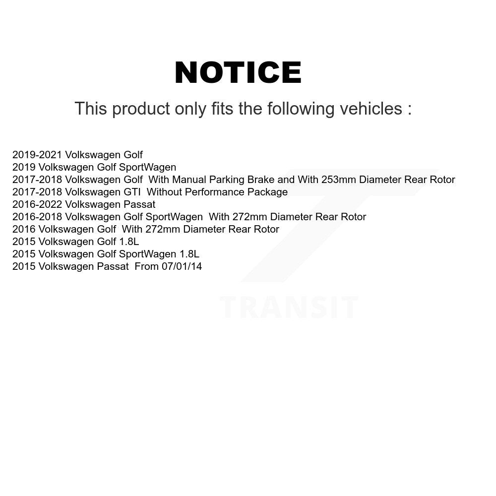 Brake Caliper Rear Left SLC-19B7272 For Volkswagen Golf SportWagen Passat GTI